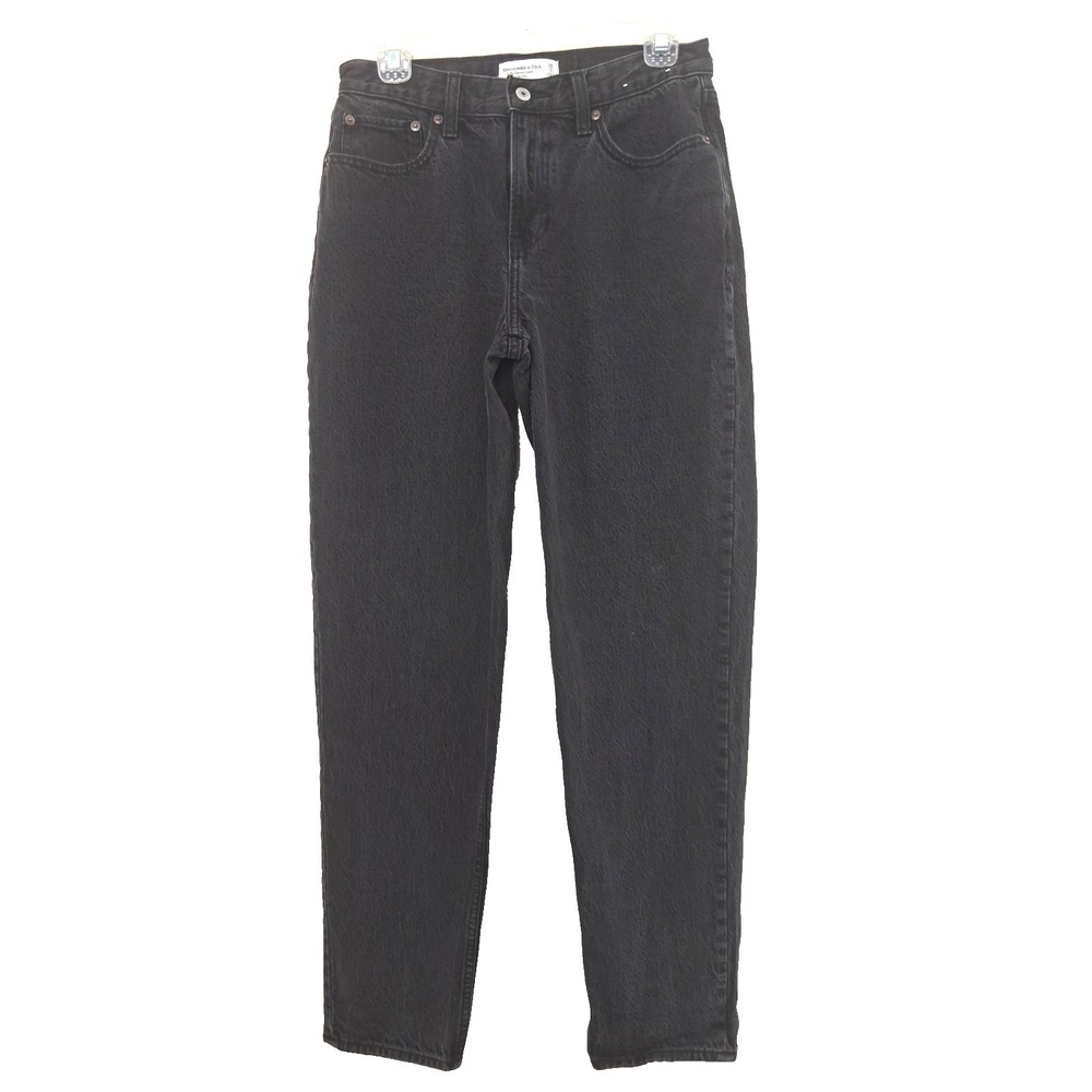 Abercrombie & Fitch Black Jeans The Tapered Loose Low Rise Size 2 Grunge Gothic